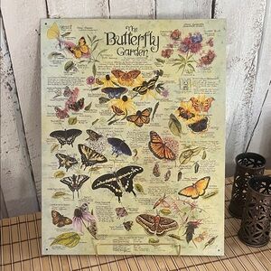 Vintage Butterfly Garden Metal Wall Art Roberta Lee 1995 Botanical Nature Decor